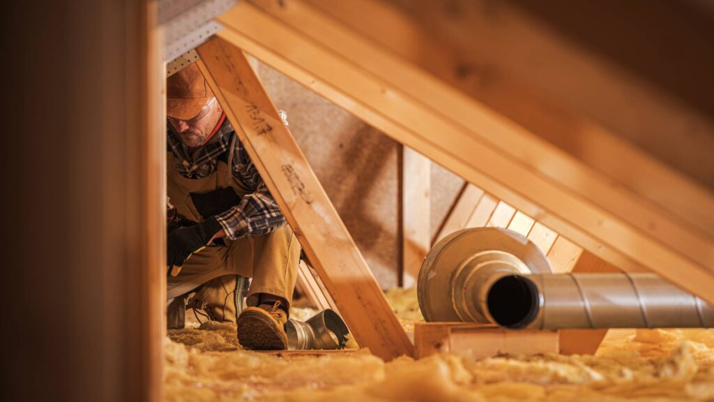 a man on an attic following the plans from How to Get Rid of a Rat in the Attic