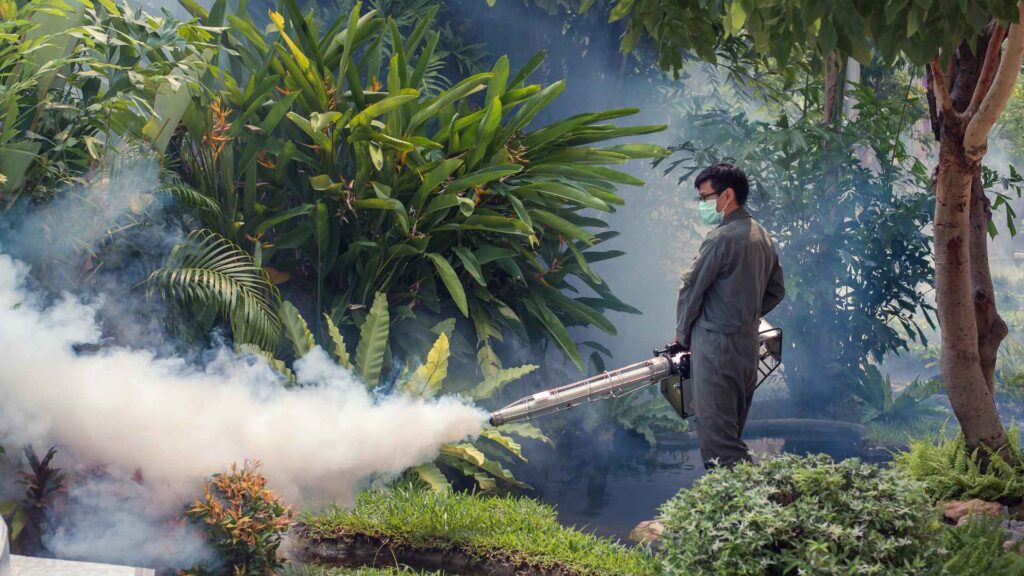 man smoking a patio to control mosquito as an alternative method best way to keep mosquitoes away from patio