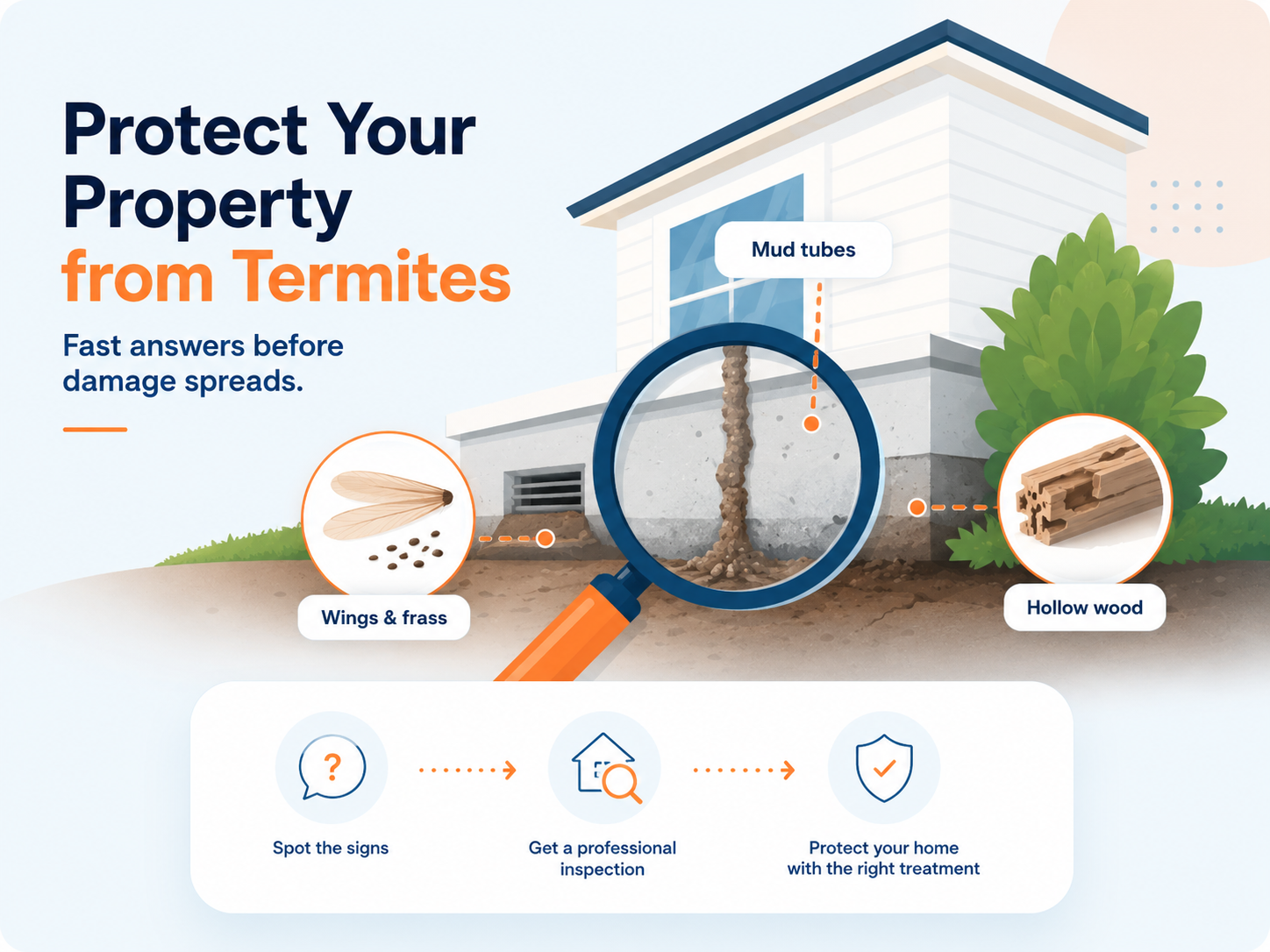 Termite control and inspection service for a Glendora home